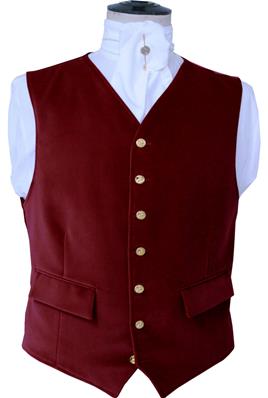 Gilet de venerie velours ras bordeau en prêt à porter homme