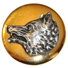 Bouton bicolore Tête de Loup profil